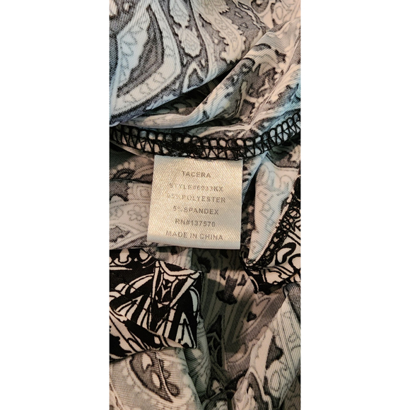 Tacera Black & White Print 3/4 Sleeve Embroidered Career Shift Dress Women's 2X - Picture 11 of 14